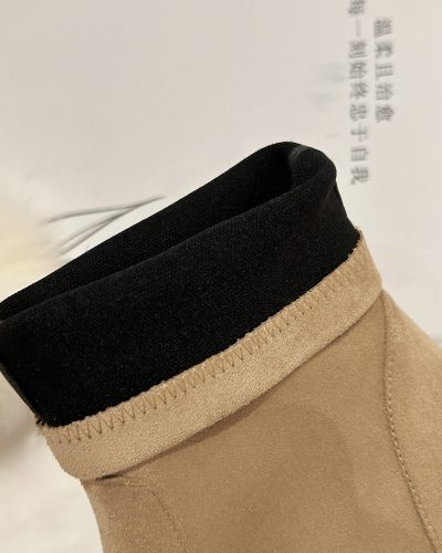 [Moloershow] 지아 스웨이드 라운드토 7cm 삭스부츠 (슬림핏)
